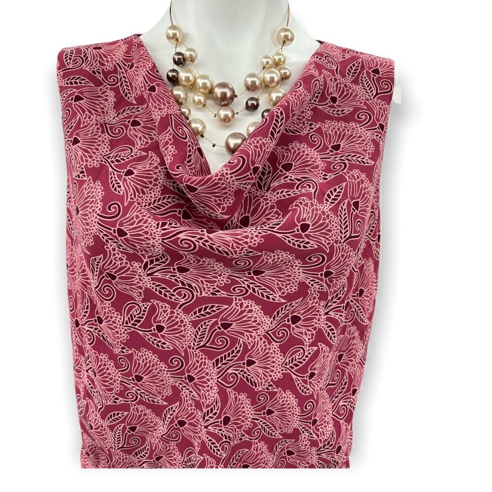 Ann Taylor Loft mauve floral print sleeveless polyester top
